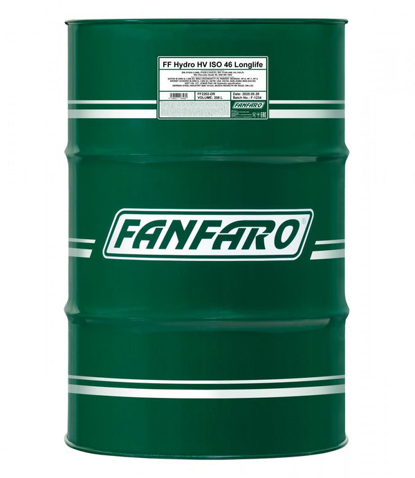 FANFARO Hydro HV ISO 46 Longlife, 208L