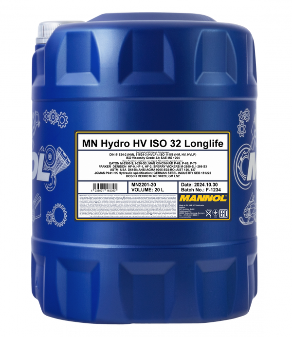 MANNOL hydrauliikkaöljy HV ISO 32 20 L