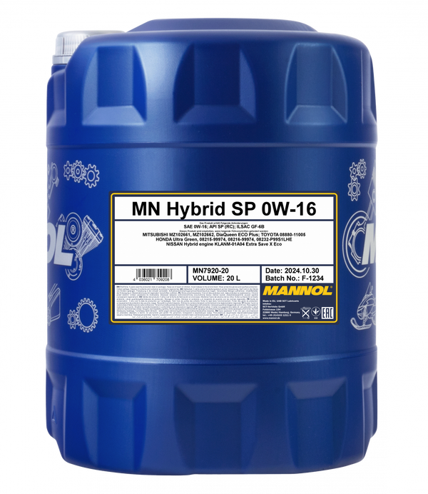 MANNOL moottoriöljy Hybrid SP 0W-16 20 L