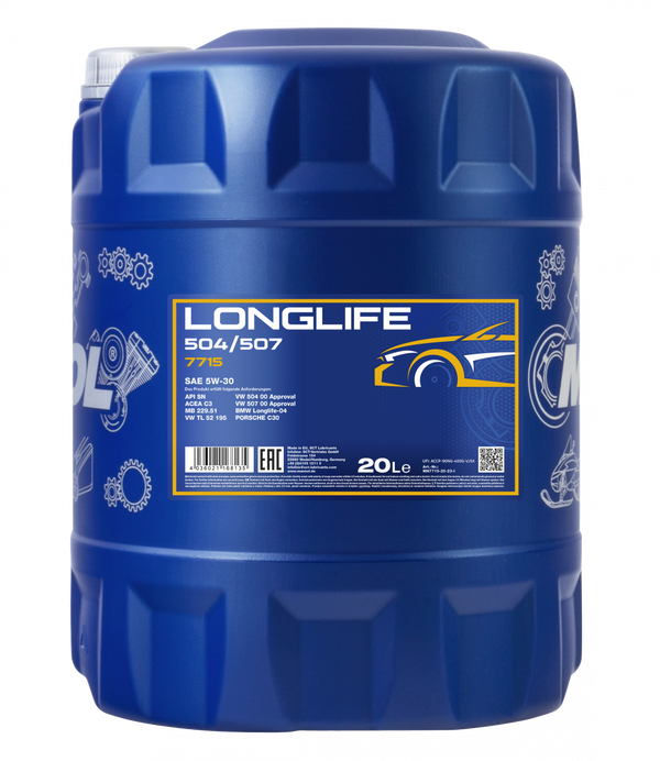 MANNOL 7715Longlife 504/507 5W-30 moottoriöljy 20 L